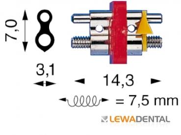 Expansion screw 14,3 (Standard series), Mandibular