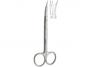 Surgical Scissors serrated, Goldman-Fox, 130 mm, curved (DentaDepot)