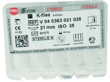 K-files 63/ 35 21mm sterile 6 buc.