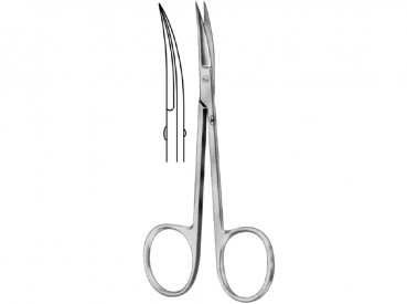 Gum Scissors, curved, sharp/sharp, 105 mm (Hammacher)