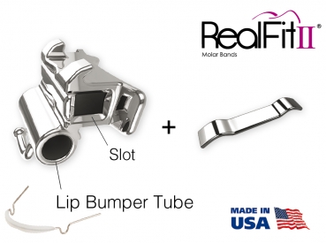 RealFit™ II Snap Arcada inf., tubusoare duble+tub Lip Bumper (Dinte 46) Roth .018"